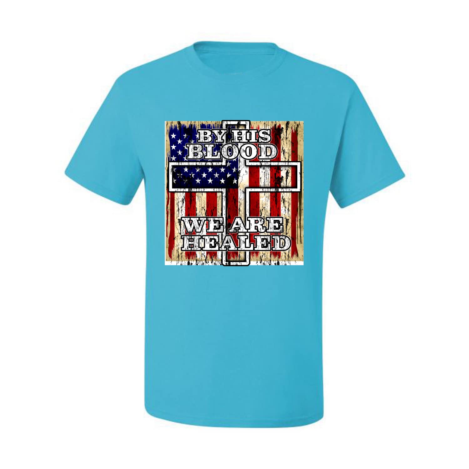 Christian Men's Graphic T-Shirt - By His Blood We Are Healed - Church & Daily Wear