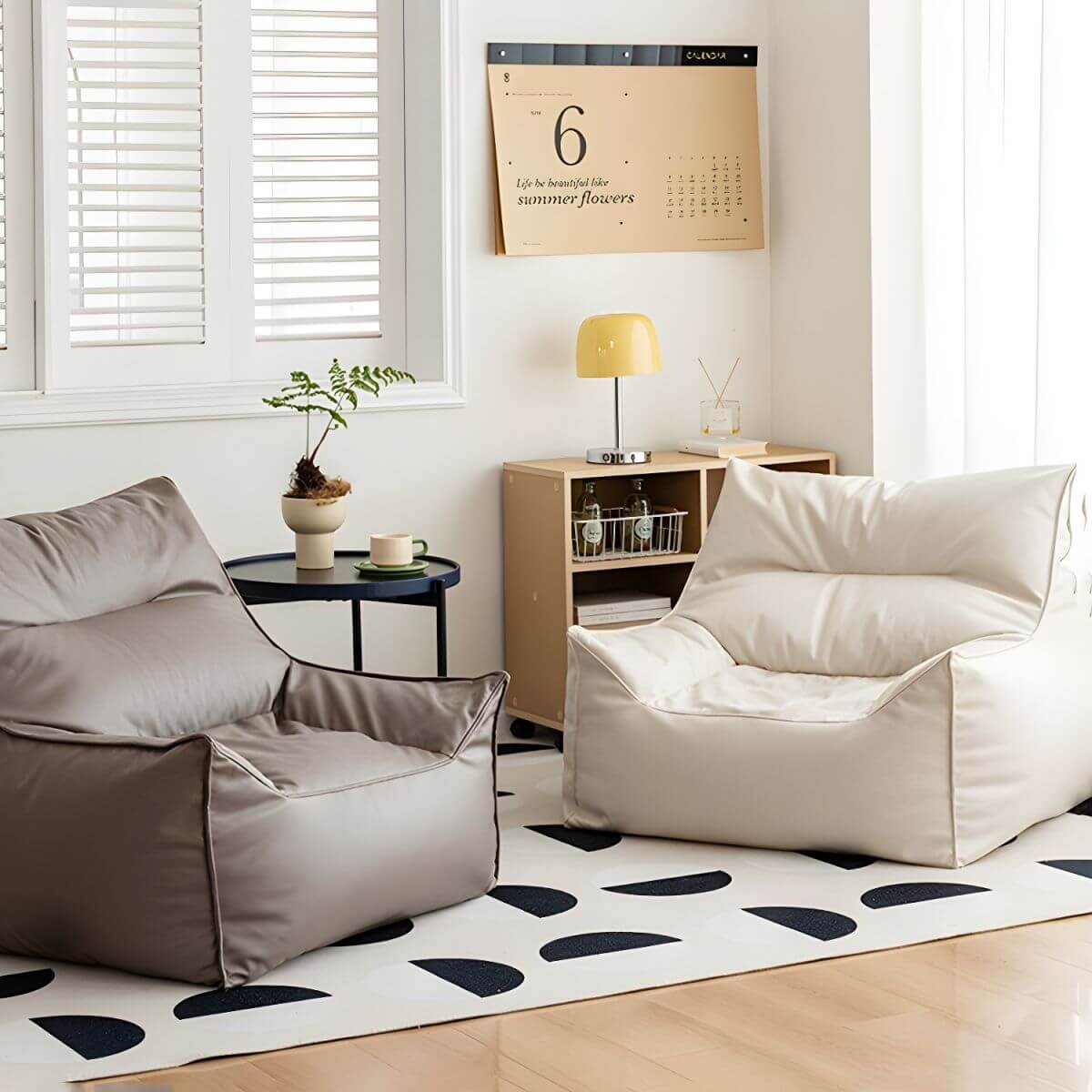 Premium Oversized Faux Leather Bean Bag Chair with Polypropylene Fill - Perfect for Living Room, Bedroom, Game Room & Dorm Relaxation