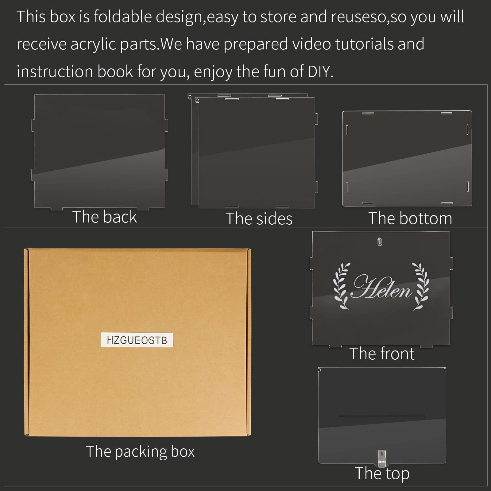Personalized Acrylic Wedding Card Box with Lock & LED Lights - Elegant Rhinestone Wishing Well for Reception, Graduation, Baby Shower & Birthday Parties | Secure Money Gift Box for Weddings, Anniversaries & Special Events