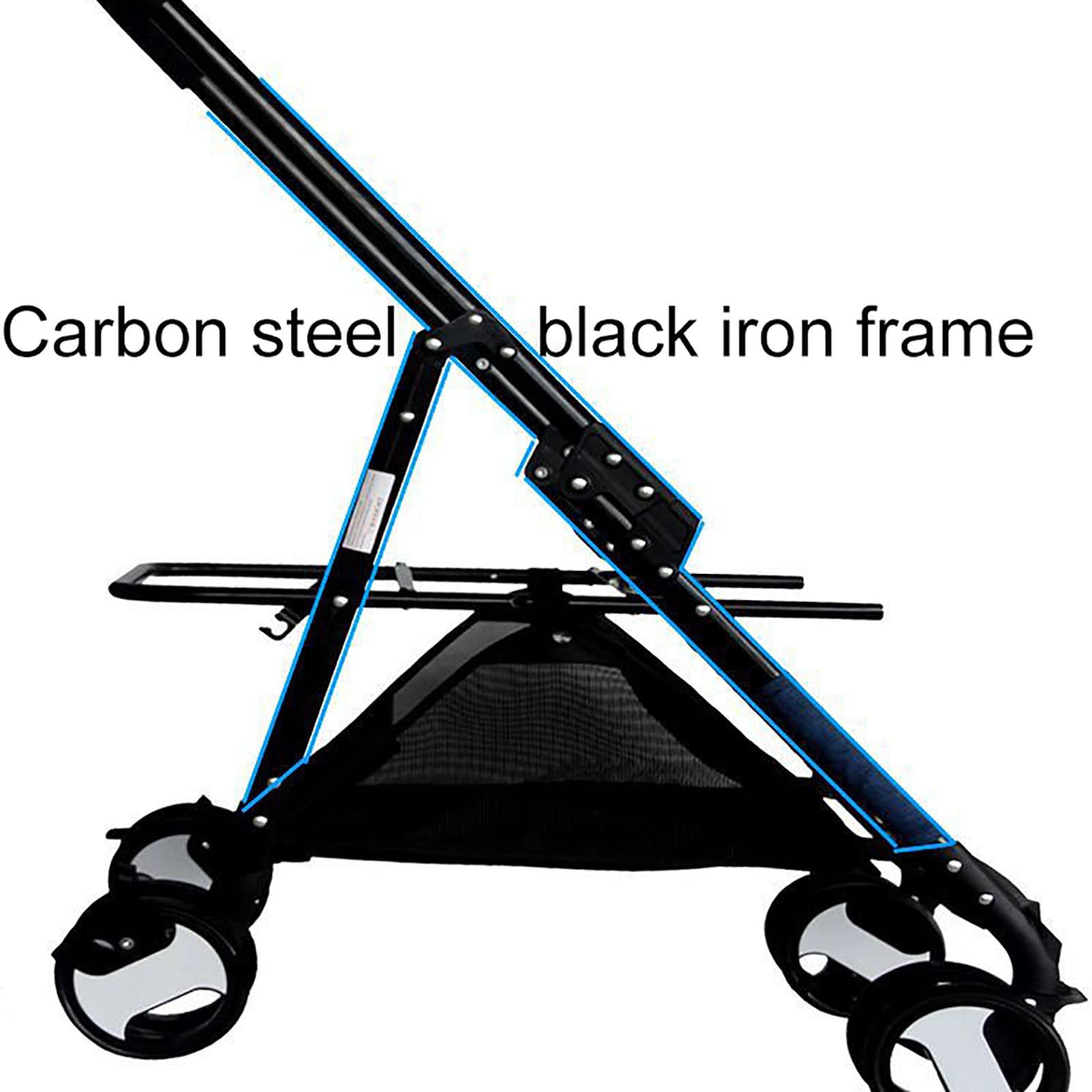 Foldable Dog Stroller for Small & Medium Pets - Lightweight Travel Carrier with Storage Basket & Brake System (Blue) | Perfect for Outdoor Walks, Vet Visits & Shopping Trips