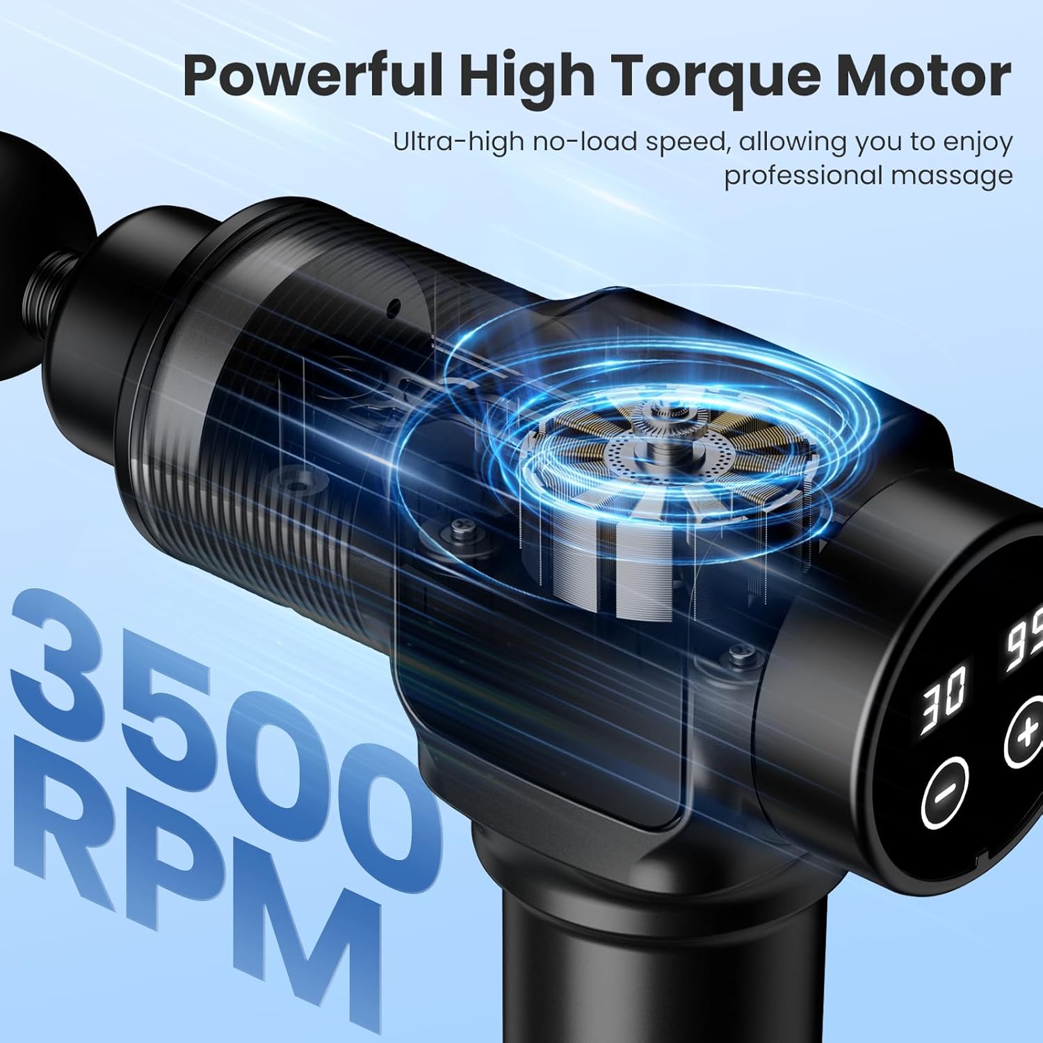 Deep Tissue Massage Gun for Pain Relief - Percussion Muscle Massager for Athletes & Recovery, Handheld Electric Massage Gun with 30 Speed Levels & 9 Attachments - Perfect for Post-Workout, Back Pain, and Muscle Relaxation at Home or Gym