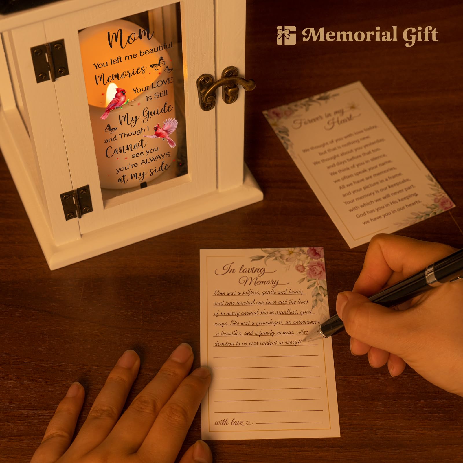 Memorial Lantern - LED Candle Sympathy Gift for Loss of Loved One, Mother, or Family Member | Thoughtful Bereavement, Funeral & Remembrance Gift with Remote Control | Perfect for Memorial Services, Graveside Tributes & Home Memorials