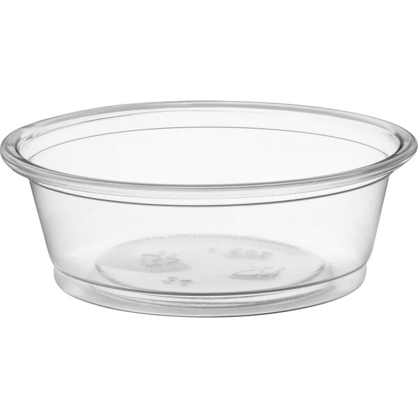 1.5 oz. Clear Plastic Souffle Cups with Lids - 2500 Sets per Case - Perfect for Food Storage, Meal Prep, and Party Serving