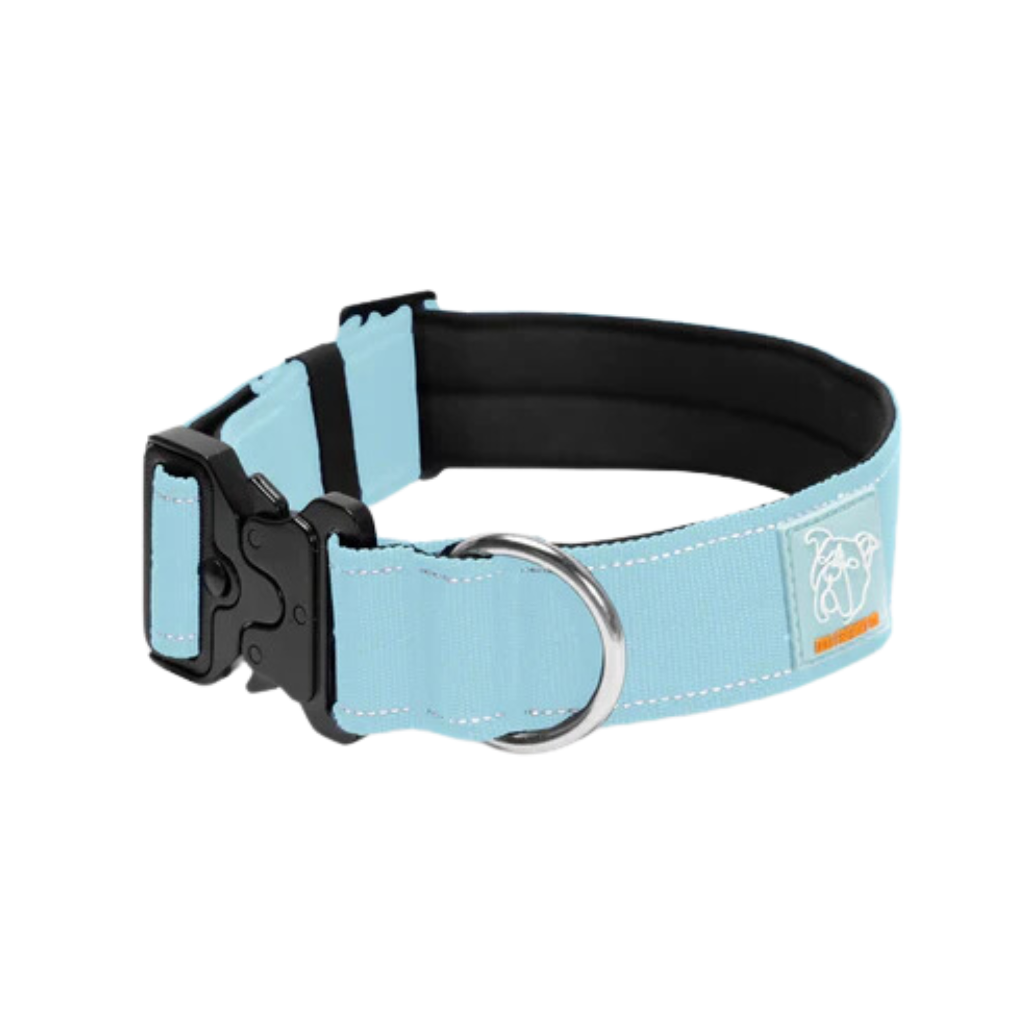 Premium Tactical Dog Collar - Heavy Duty Nylon Pet Collar with Metal D-Ring & Quick Release Buckle - Adjustable & Reflective for Safety - Perfect for Training, Hiking & Outdoor Adventures (Sky Blue)