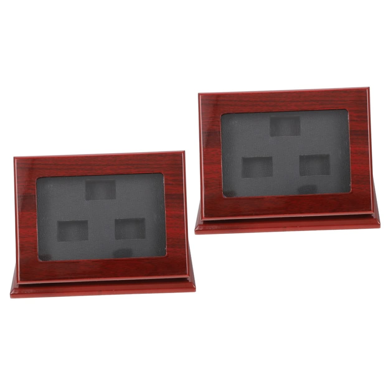 Kisangel 2-Piece Wooden Championship Ring Display Case - Premium Ring Holder Box for Jewelry, Awards & Memorabilia - Perfect for Trophy Showcase, Sports Collectibles & Home Decor Display