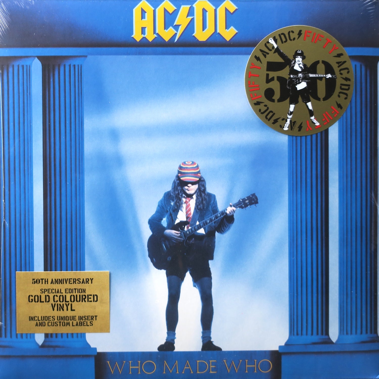 AC/DC 'Who Made Who' Anniversary Edition Gold Vinyl LP - Limited Edition Rock Music Collectible for Vinyl Enthusiasts & Home Decor