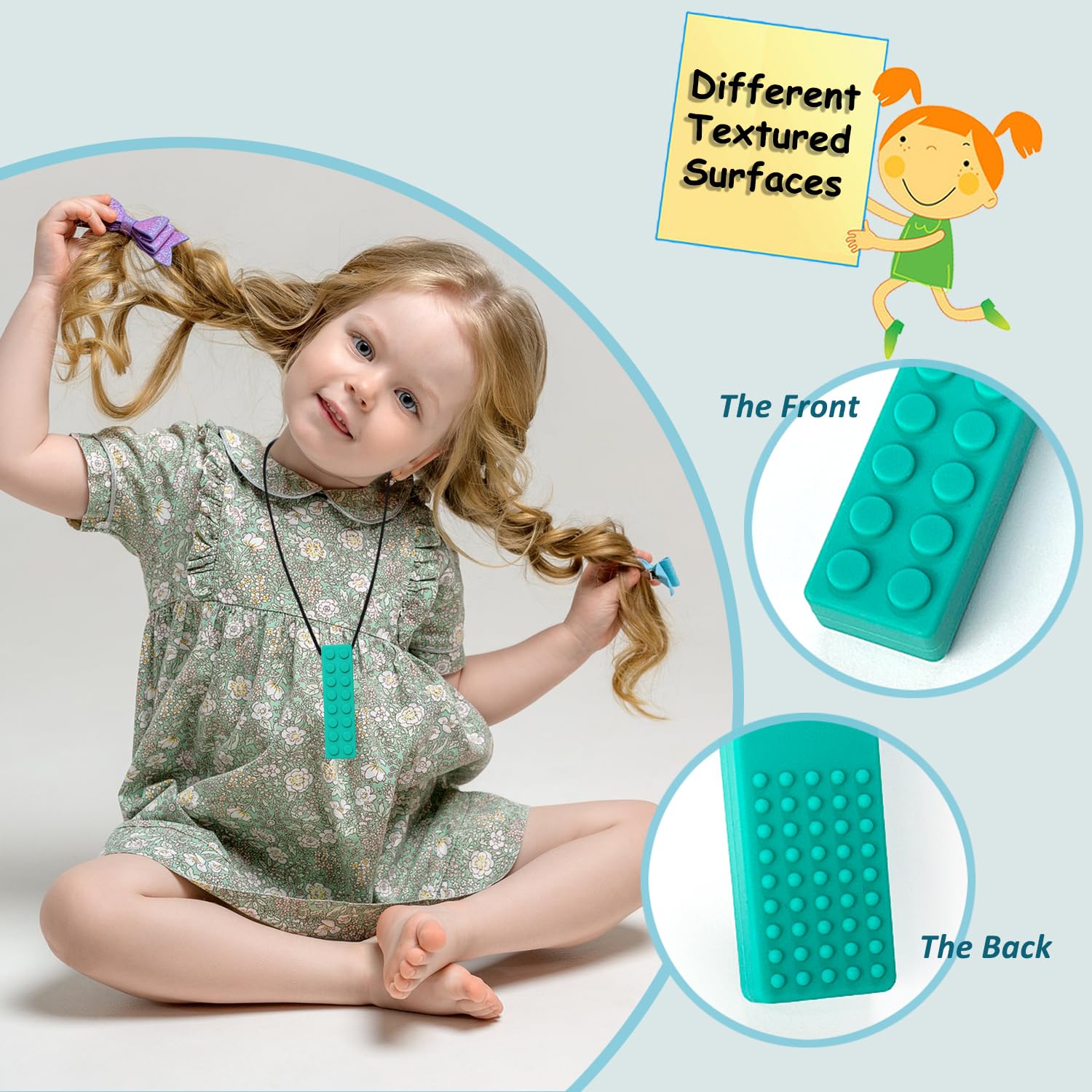 7 Pack Silicone Chew Necklaces for Kids & Adults - Sensory Toys for Autism, ADHD, Anxiety Relief - BPA-Free Chewable Necklace for Biting, Fidgeting & Stress Relief - Perfect for School, Travel & Sensory Therapy