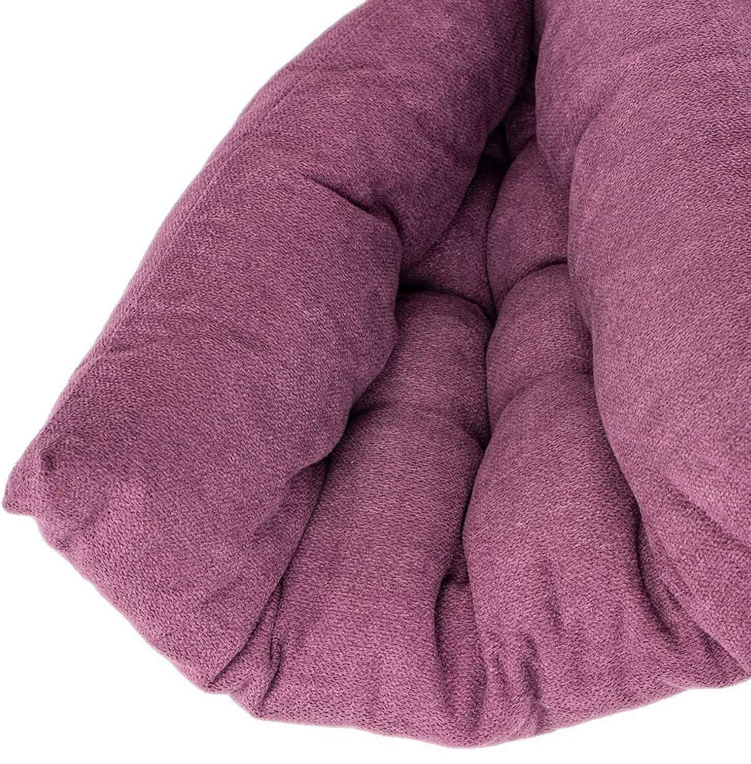 4 Pack Chair Cushions for Dining Chairs - 17 x 16 Inch Light Purple Seat Pads with Ties - Comfortable Kitchen & Office Chair Cushion Set for Home, Restaurant, and Desk Use