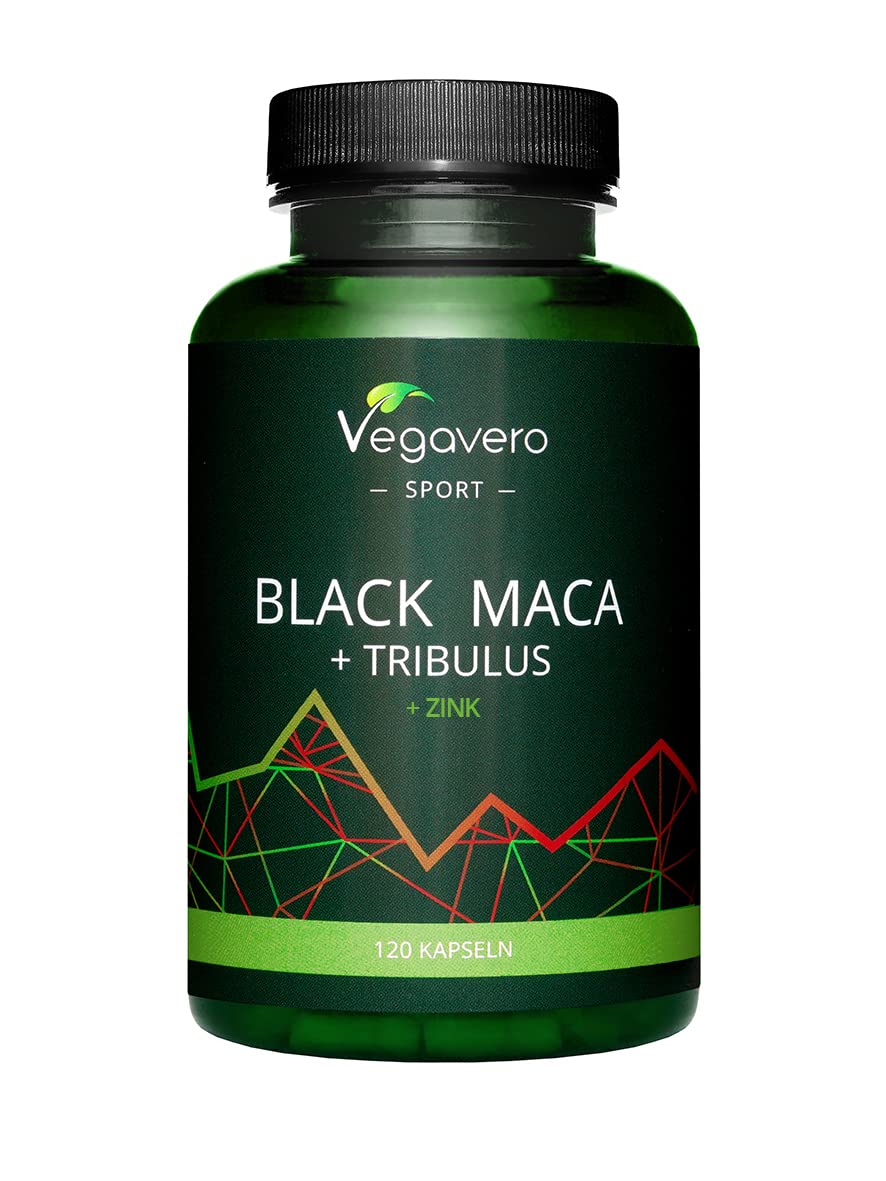 Vegavero Tribulus Terrestris & Maca Root Complex - 500mg Potent Extract (450mg Saponins) with 200mg Black Maca & Zinc | No Additives, Lab Tested | 120 Vegan Capsules | Natural Energy Booster for Men & Women | Supports Vitality, Stamina & Performance
