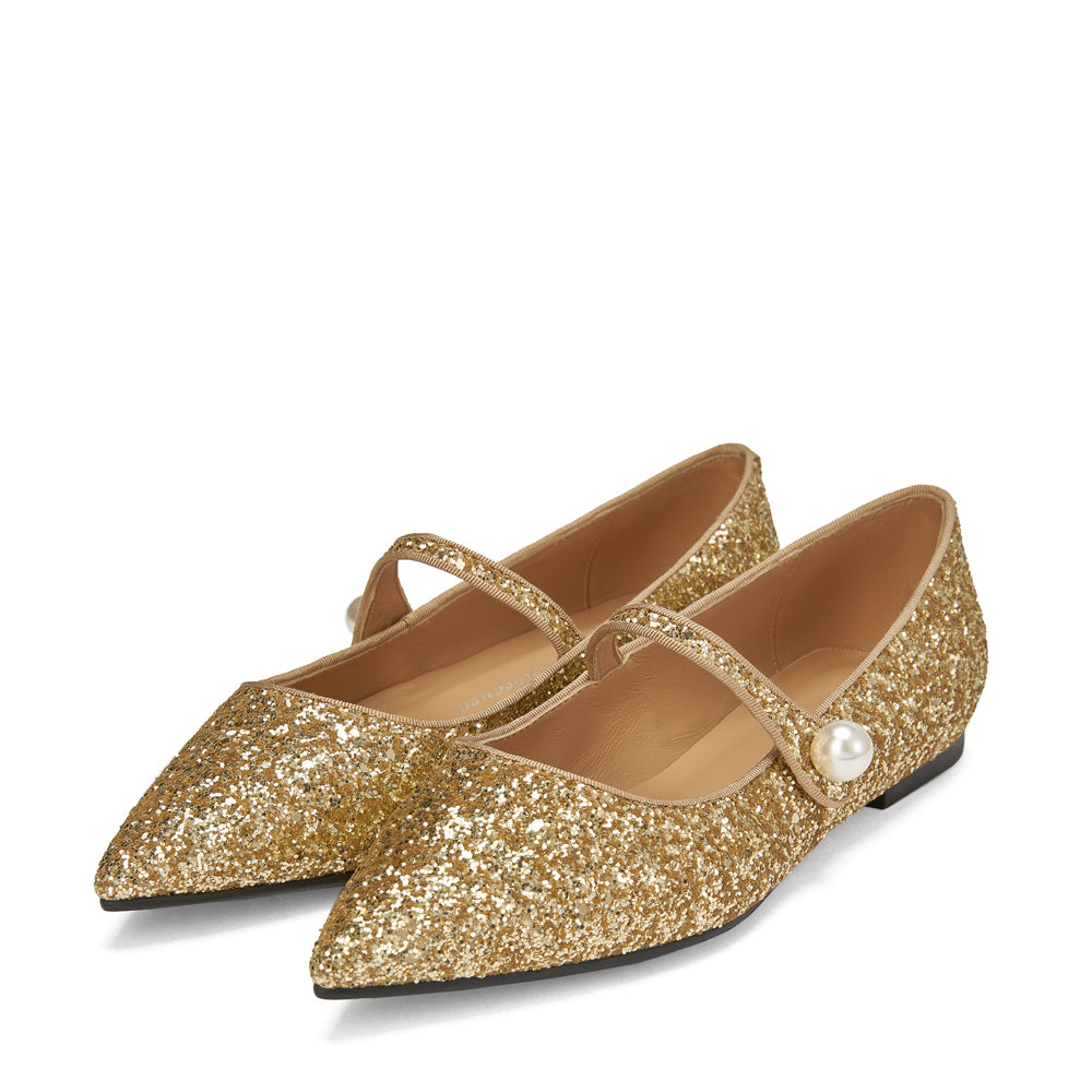 Thea Glitter 2.0 Gold Women's Fashion Sneakers - Stylish Comfortable Walking Shoes for Casual Outfits & Party Wear