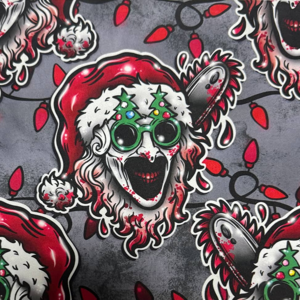 Exclusive Handcrafted Christmas Horror Art Leggings - High Quality Vibrant Print for Holiday Parties & Cosplay