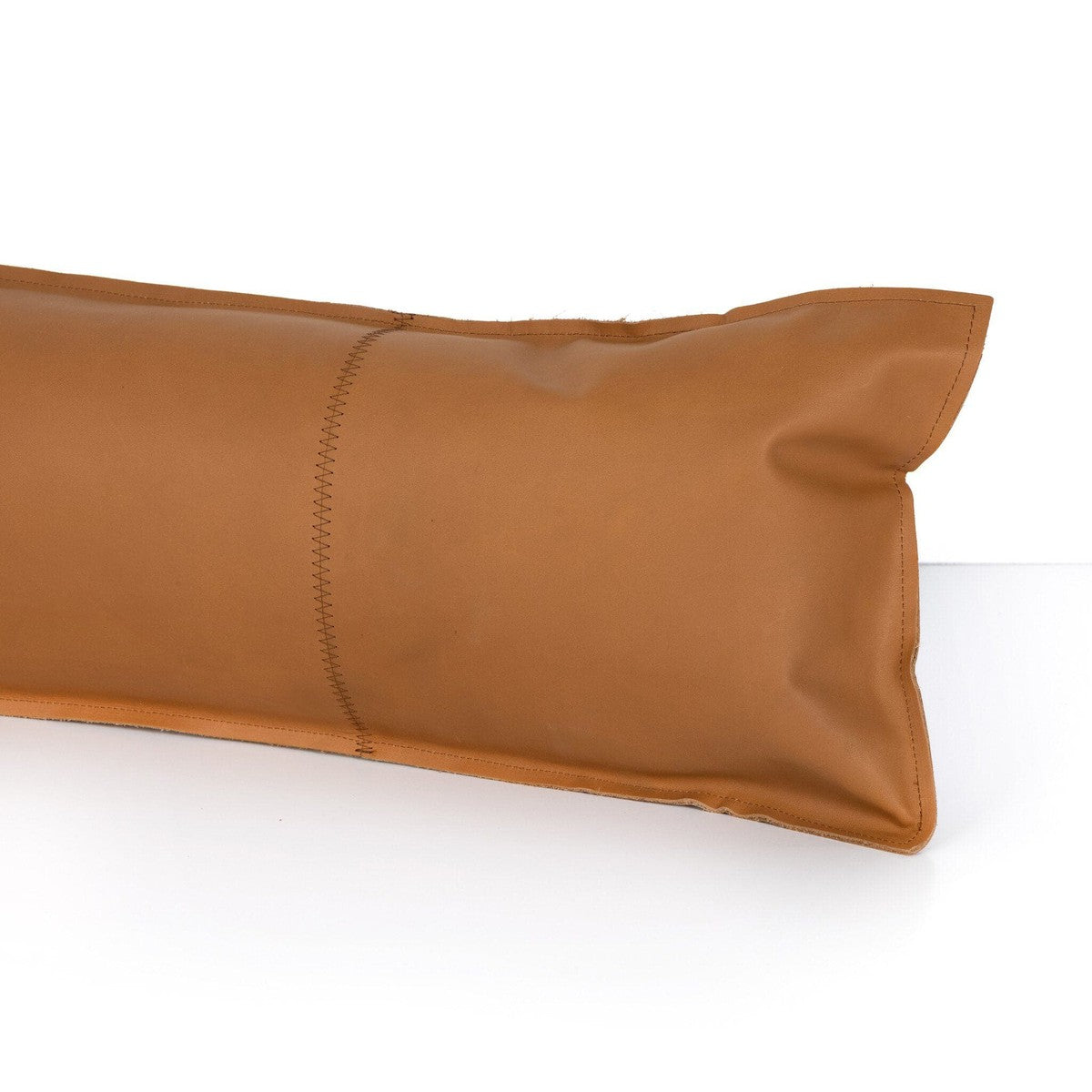 Premium Andreas Lumbar Support Pillow - Whiskey Brown Genuine Leather Back Cushion for Office Chair, Car Seat & Home - Ergonomic Comfort for Work, Driving & Relaxation