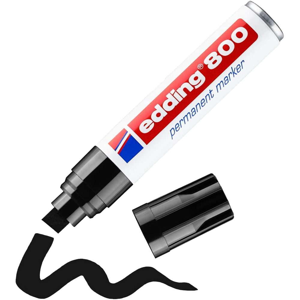 Edding 800 Square Nib Permanent Marker - Industrial Strength, Waterproof & Fade-Resistant - Ideal for Labeling, Woodworking & Metal Marking