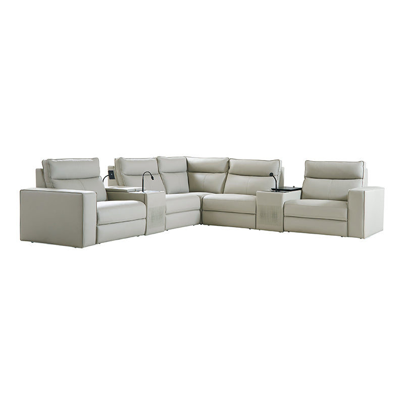 EliteNest Smart Reclining Theater Sofa with Built-in Bluetooth Speakers - Luxury Home Theater Seating for Movie Nights & Gaming Setup