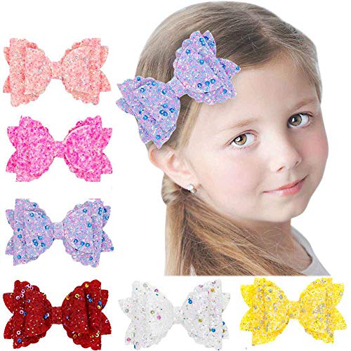 6pcs hair bow clips
