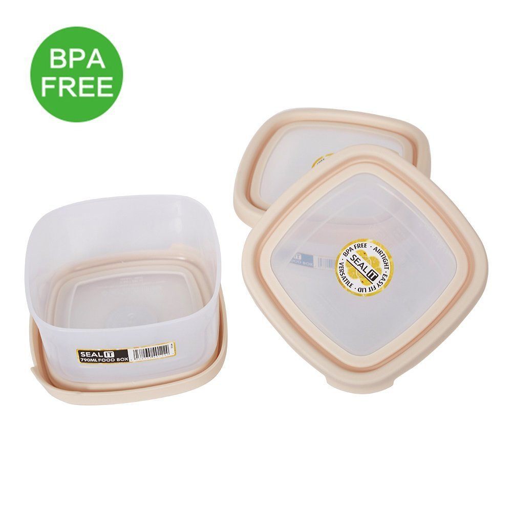 BPA-Free 6-Piece Reusable Plastic Food Storage Containers Set - Airtight, Leakproof, Microwave, Freezer & Dishwasher Safe - 3.2 Cup (3-Pack) for Meal Prep, Leftovers & Kitchen Organization