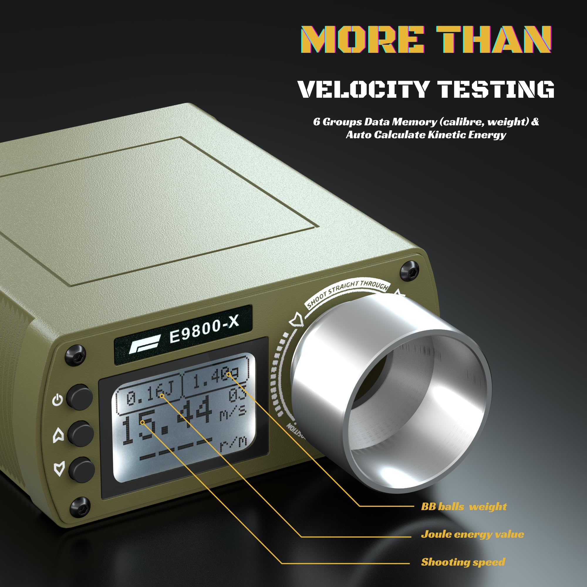 High Power Airsoft Chronograph - Ballistic Shooting Speed Tester for Paintball & Air Rifle | Measure MPS/FPS & Joules | Perfect for Target Practice & Field Testing