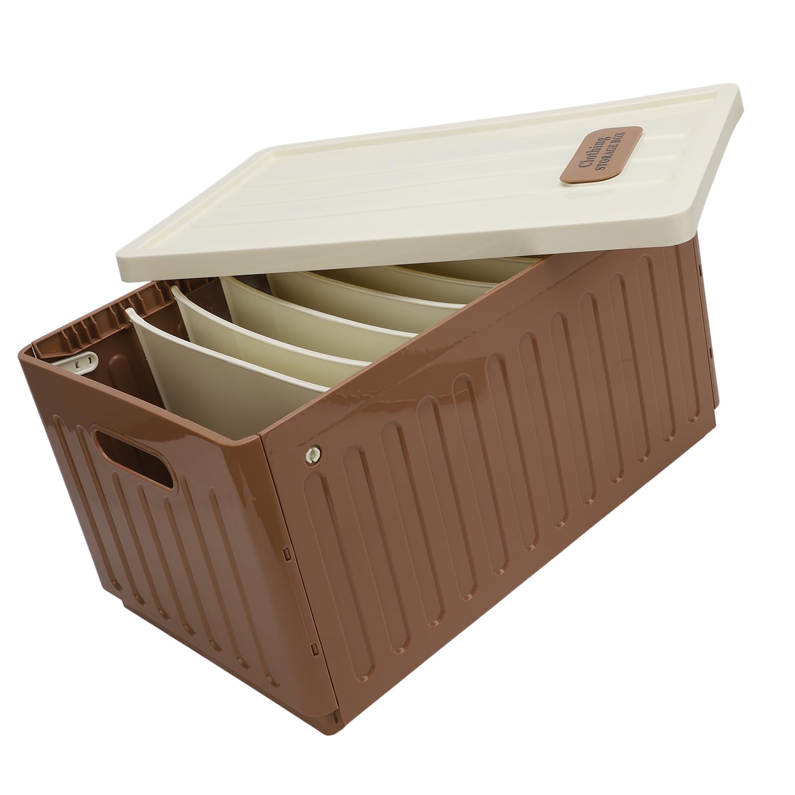 Foldable Closet Organizer - 9 Grids Wardrobe Storage Box for Clothes, Pants, Sweaters & Shirts | Stackable & Space-Saving | Perfect for Bedroom, Closet & Dorm Organization (Brown)