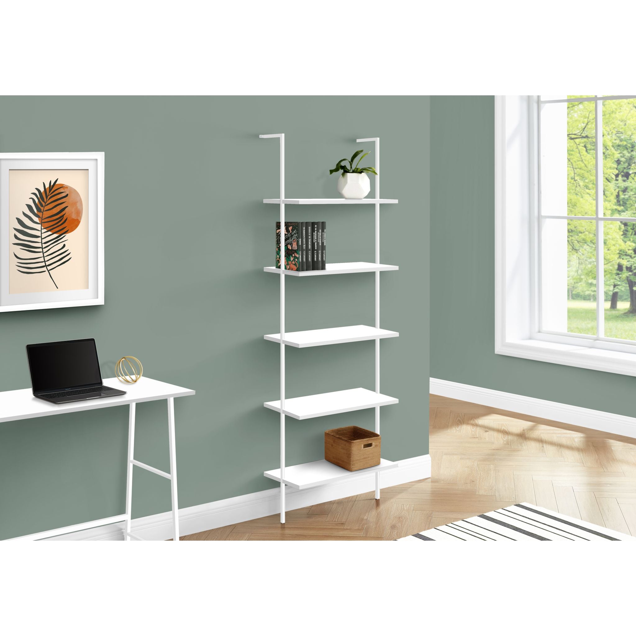 Modern Grey and Black Bookshelf - Sturdy Wooden Bookcase for Home, Office, or Library - Perfect for Organizing Books, Decor, and Storage Needs