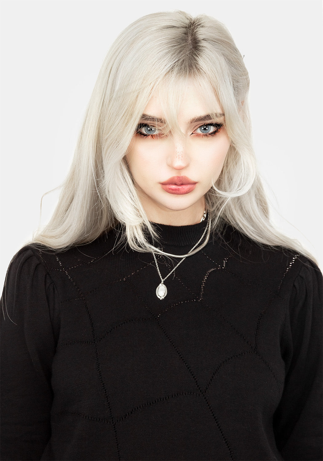 Lolth Puff Sleeve Crop Pointelle Jumper for Women - Trendy Knit Sweater with Lace Details - Perfect for Casual Outfits, Date Nights & Fall Layering