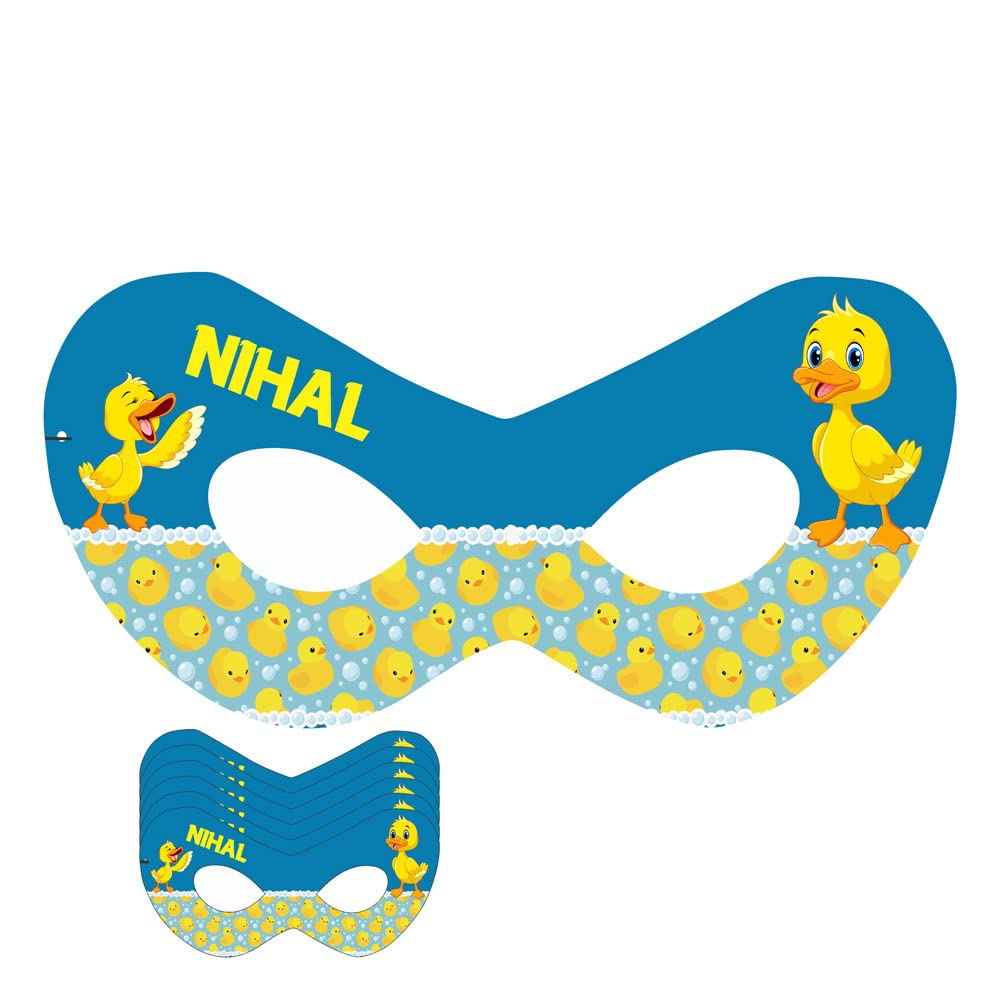 Personalized Duck Theme Birthday Eye Mask with Baby Name - Cute Duck Party Decorations for Baby Showers, Birthday Parties & Themed Events