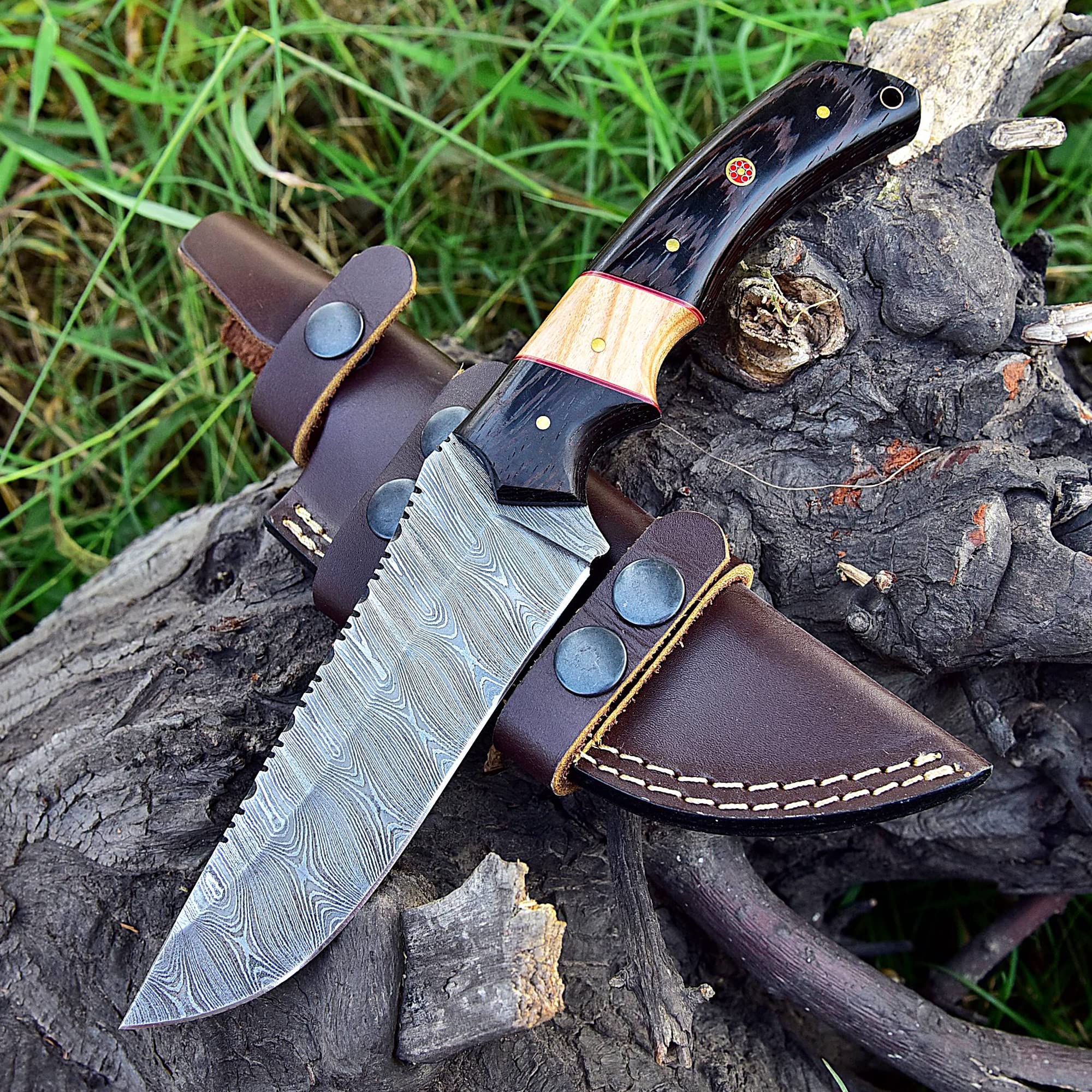 Premium Damascus Steel Hunting Knife - 10