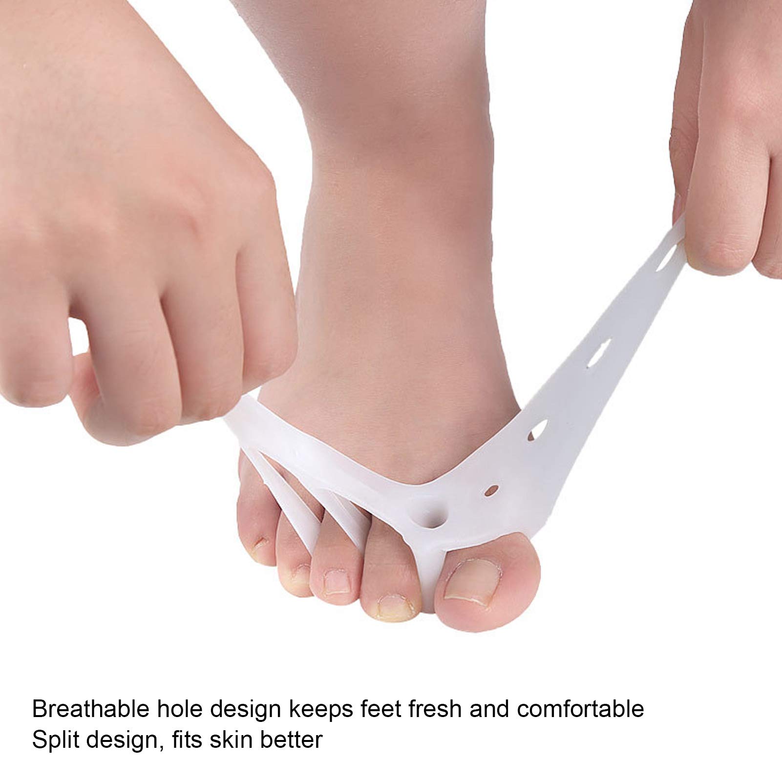 Elastic Toe Separators for Women & Men - Soft & Comfortable Toe Spacers with 3 Holes - Perfect for Bunion Relief, Yoga, Pedicures & Home Relaxation