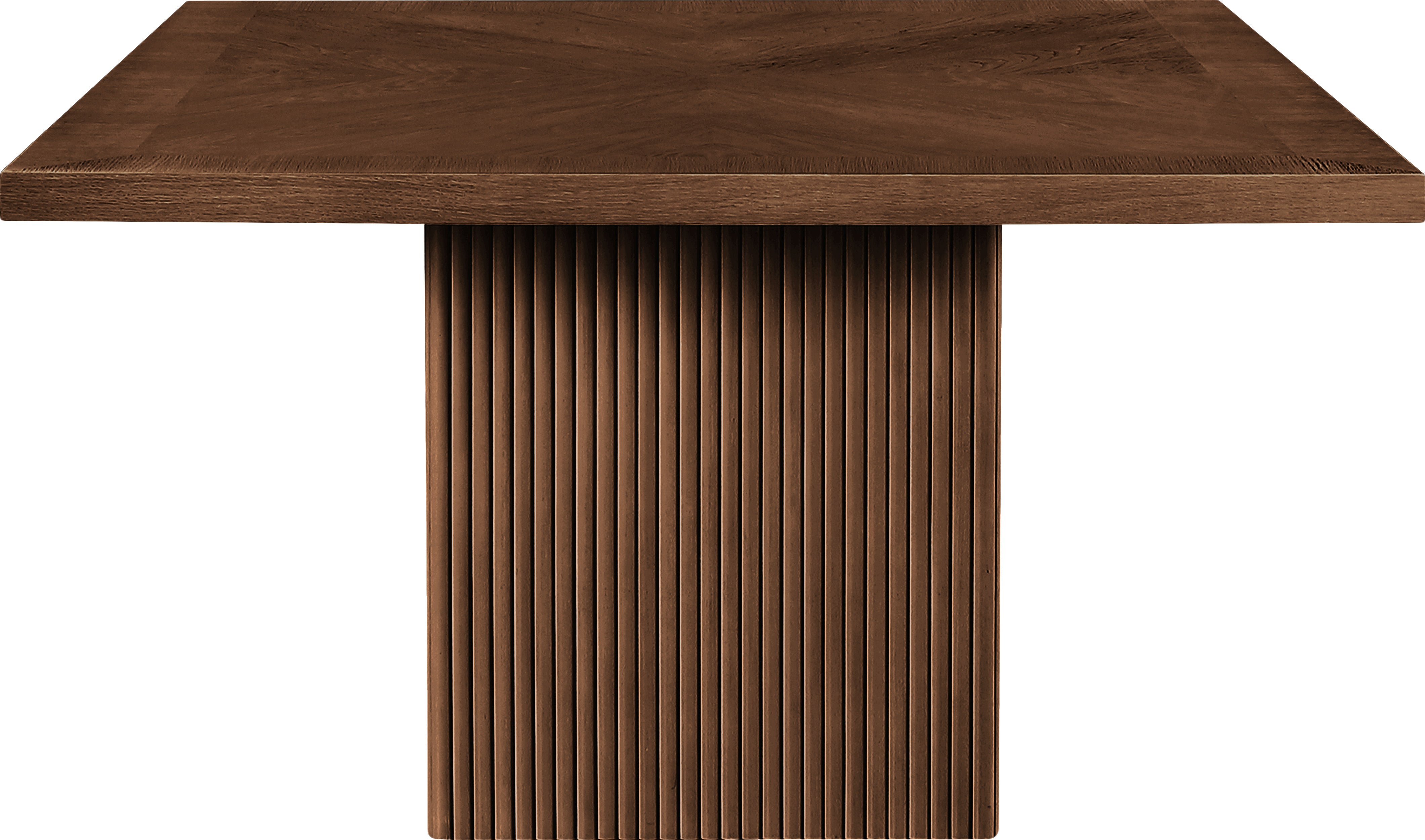 Belinda Brown Oak Veneer Dining Table - Modern Solid Wood Kitchen Table for 6 - Perfect for Family Dinners & Entertaining Guests