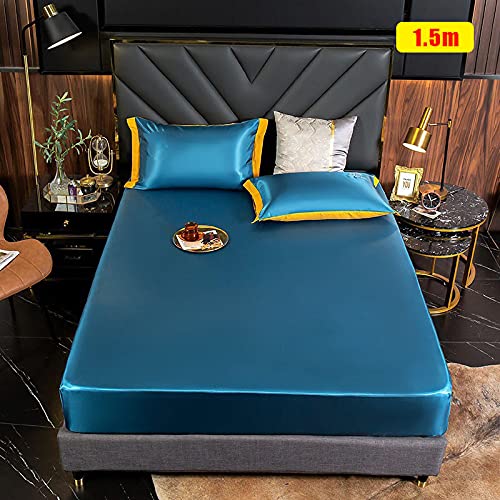 VALINK Full Fitted Sheet Set - Ultra Soft Ice Silk Bed Sheets with Pillowcases, Non-Slip Deep Pocket Design, Fade & Wrinkle Resistant, Machine Washable - Perfect for Bedroom, Guest Room & Dorm Comfort