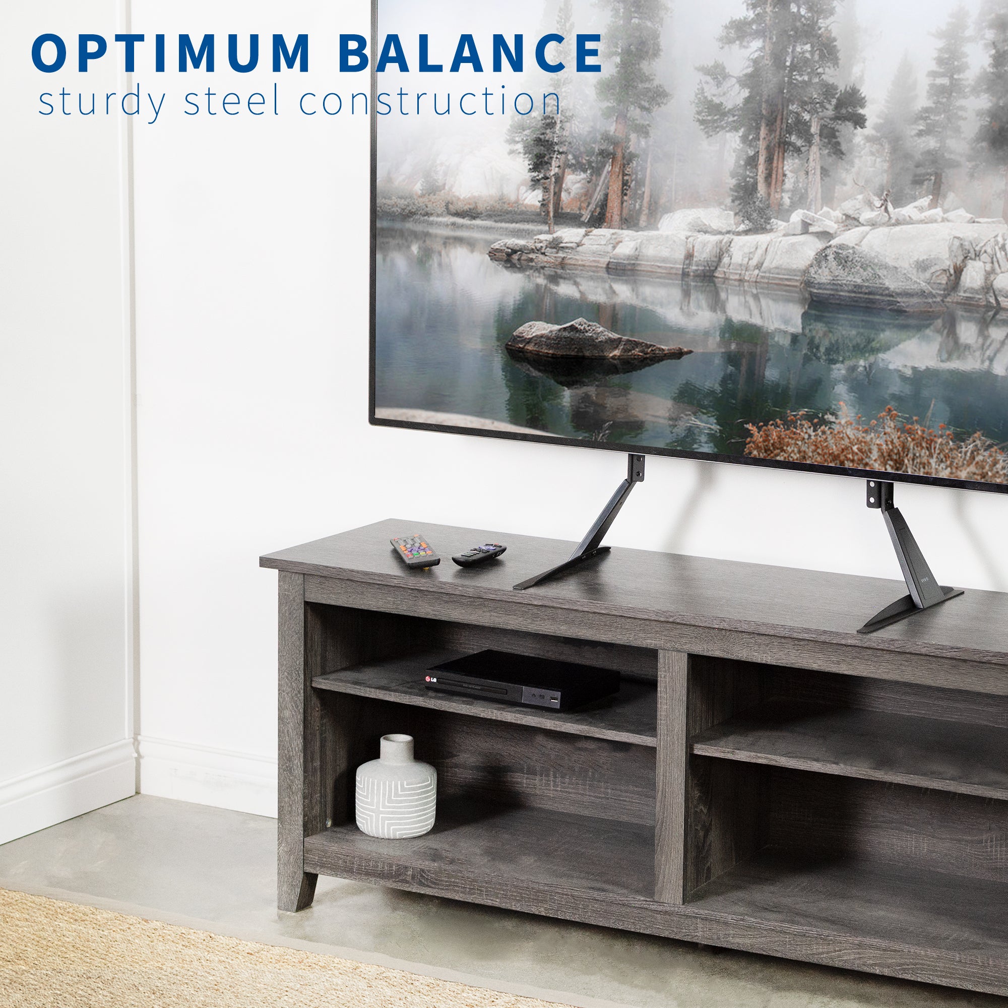 Universal Tabletop TV Stand for 27 to 85 Inch Flat Screen TVs - Sturdy & Adjustable TV Mount Stand for Living Room, Bedroom, Office & Dorm