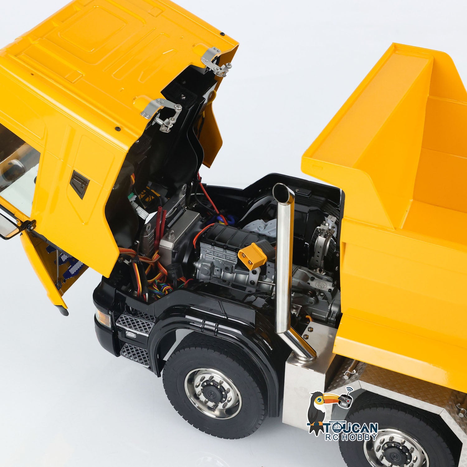 1/14 Scale Metal Remote Control Hydraulic Dump Truck - 8x8 RC Construction Vehicle with Differential & Full Tipper Function - Perfect for Construction Site Play, Collectors & RC Hobbyists