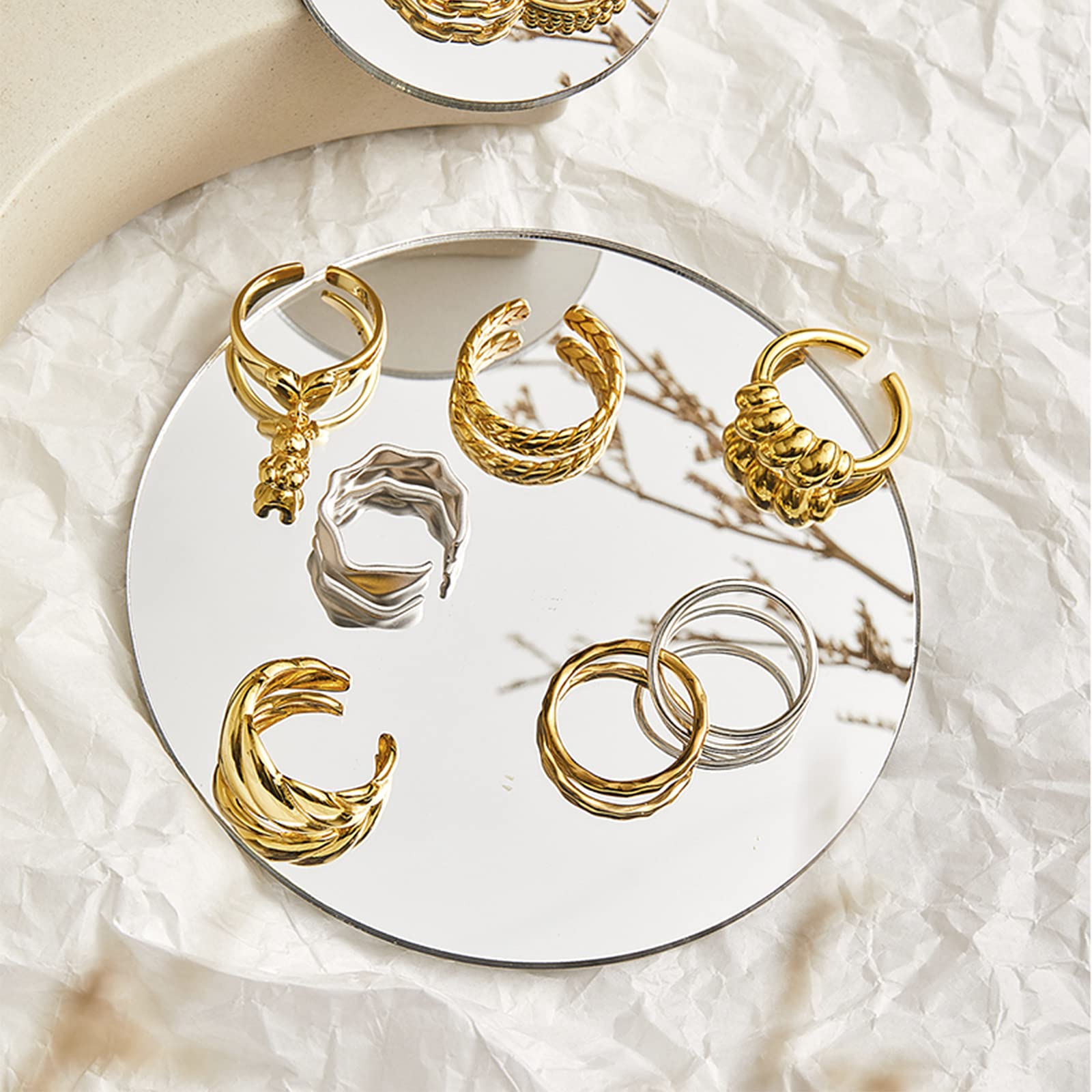 12 Pack Acrylic Round Mirror Centerpieces - 7.87
