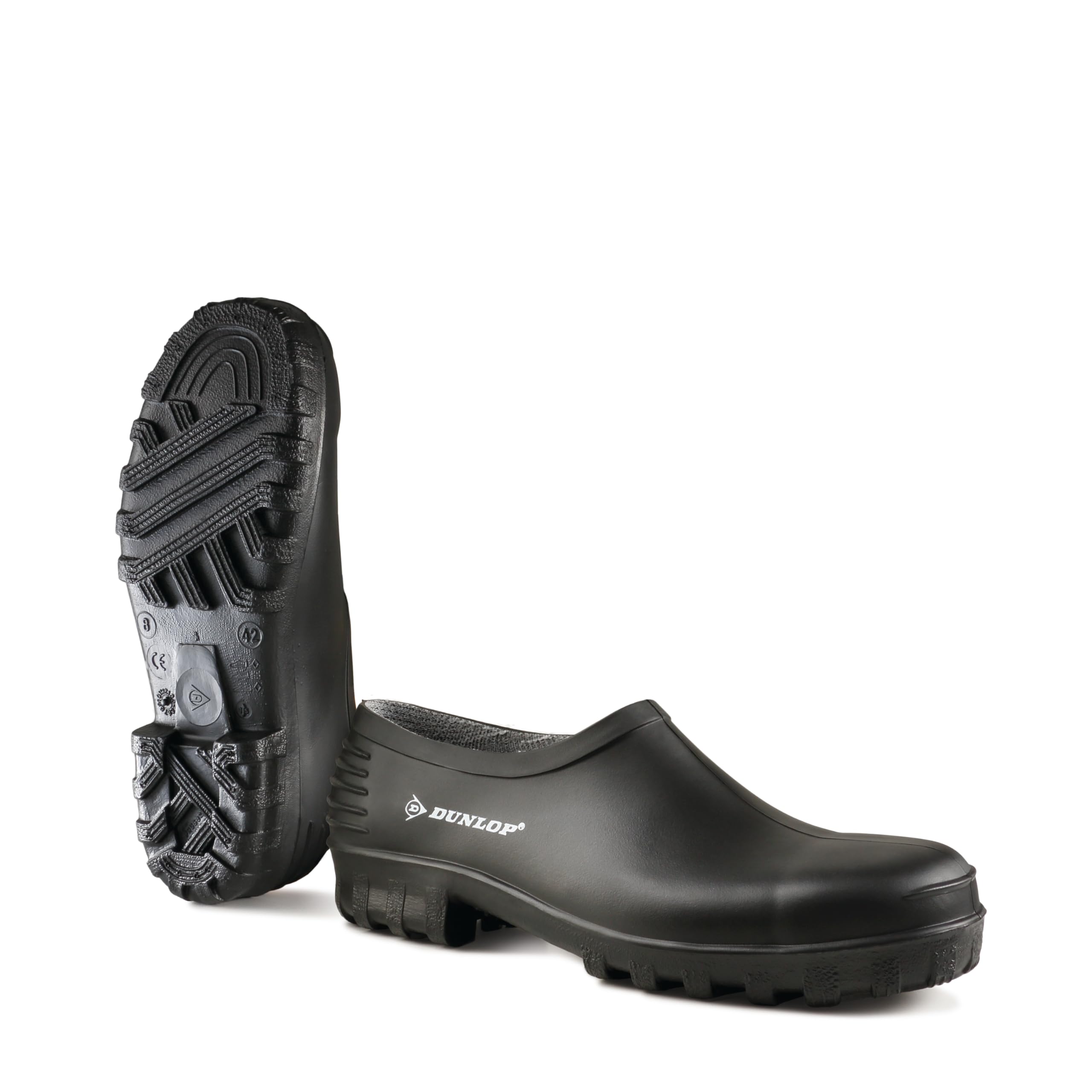 Dunlop Men's Easy Clean Waterproof Wellington Rain Boots - Black - Size US 8 - Ideal for Gardening, Farming, Hiking & Outdoor Activities