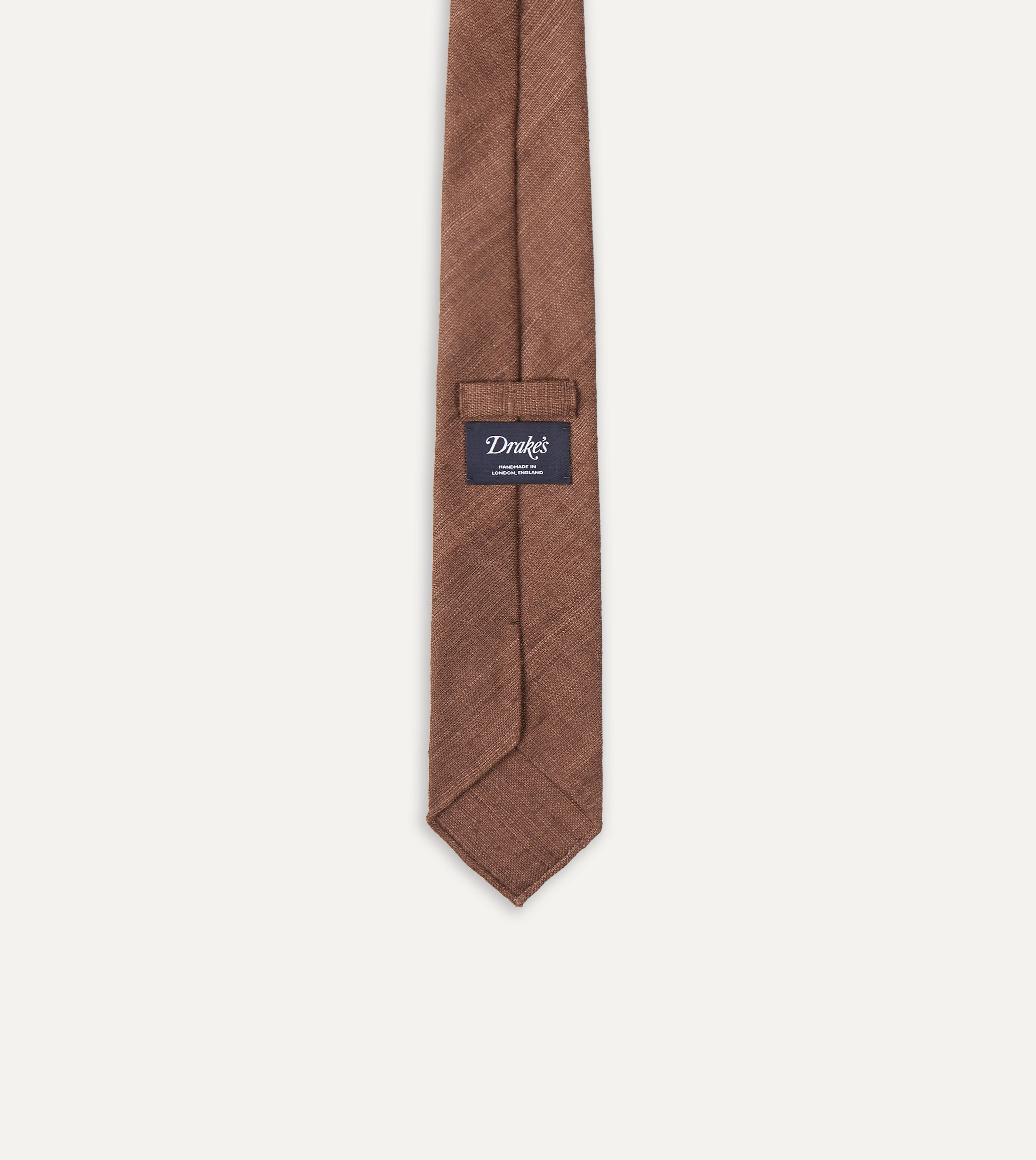 Handmade Brown Tussah Silk Tie for Men - Premium Hand Rolled Necktie for Business, Weddings & Formal Occasions