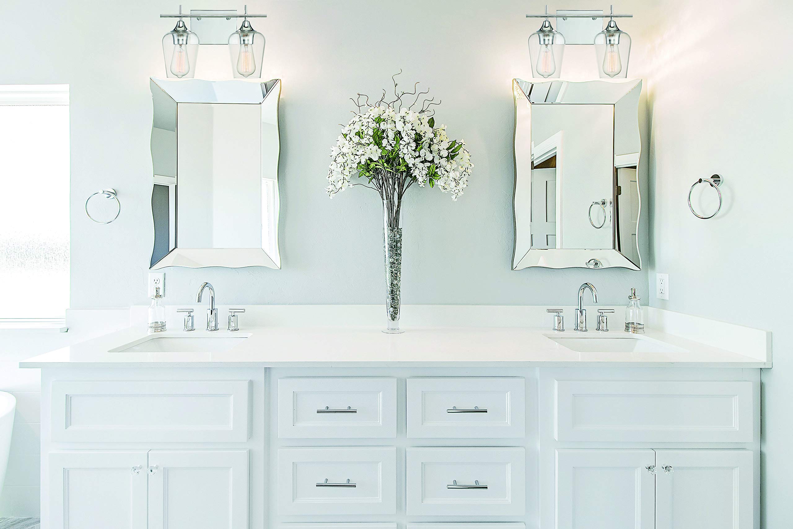 Savoy House Octave 2-Light Bathroom Vanity Light Bar in Polished Chrome - Modern Fixture for Bathroom, Powder Room & Dressing Area Lighting