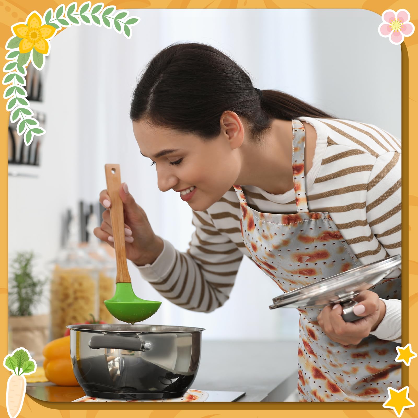 **Premium Passover Kitchen Accessories Set - Kosher Cooking Apron, Heat-Resistant Pot Holder & Oven Mitt - Perfect Passover Seder Gifts for Jewish Holidays (Matzah Baking & Traditional Meals)**    *(Use for: Passover meal preparation, Seder table setting, kosher cooking, matzah baking, holiday gifting & family gatherings)*