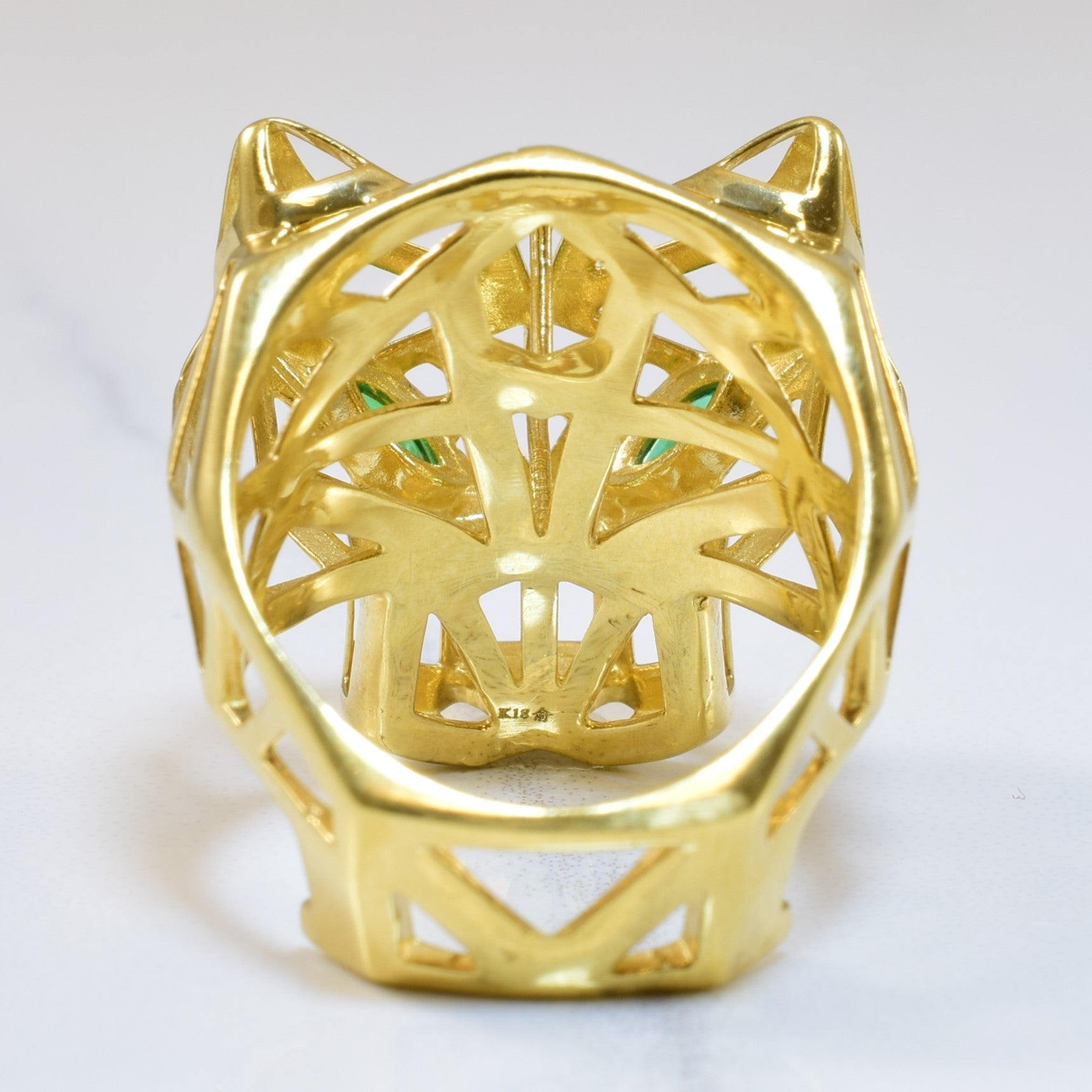 Emerald Panther Ring - 0.14 Carat Total Weight (CTW) - Size 6 - Elegant Jewelry for Women, Perfect for Weddings, Anniversaries & Special Occasions