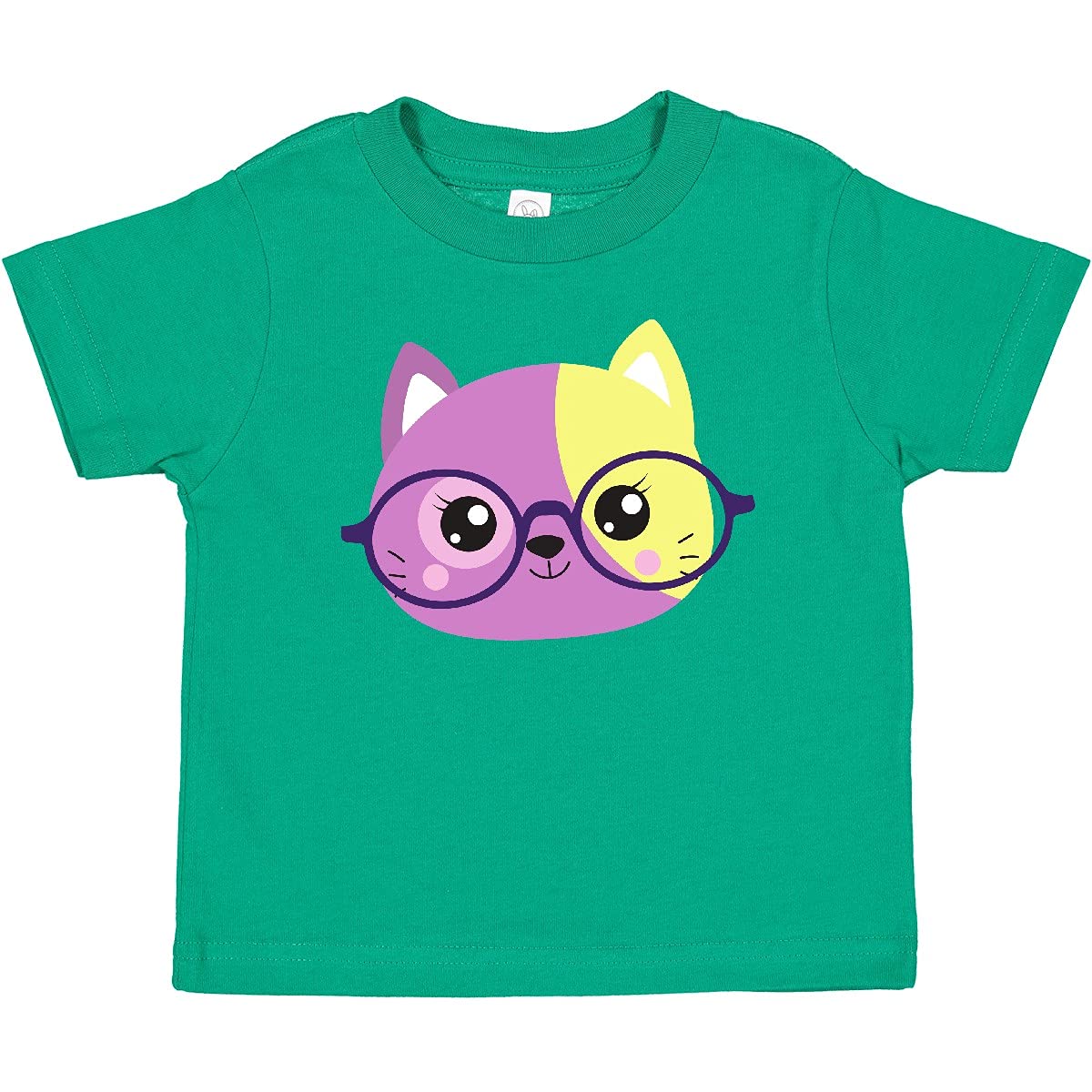 Inktastic Hipster Cat with Glasses - Cute Kitten Graphic Baby T-Shirt for Boys & Girls | Perfect for Playdates, Birthday Gifts & Casual Wear