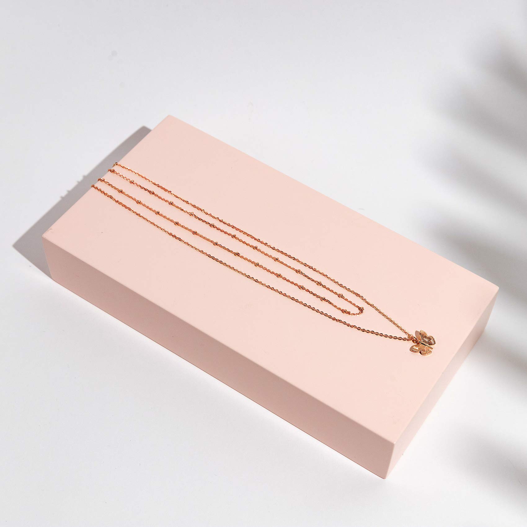 PAVOI 14K Gold Plated Layering Necklace Set for Women - Minimalist Butterfly, Heart, Lock, Evil Eye, Coin, Lightning Bolt, Circle & Cross Pendants | Elegant Everyday Jewelry for Work, Date Night & Special Occasions