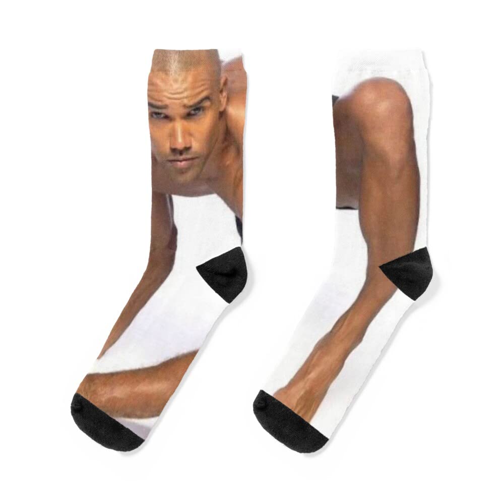 Unisex Shemar Moore Crew Socks - Comfortable Cotton Gift for Men & Women - Perfect for Birthday, Christmas, Father's Day & Holidays - Ideal for Casual Wear, Sports & Everyday Use