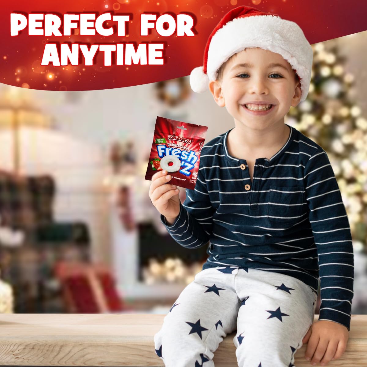 Sugar Free Strawberry Flavored Candy - Fresh Breath Mints, Individually Wrapped, Nut Free, 2.65oz Pack - Perfect for On-the-Go, Office, Travel & After Meals