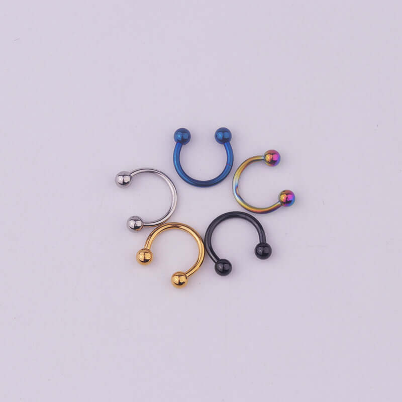 16G 6mm 8mm Horseshoe Eyebrow Cartilage Septum Lip Piercing Ring - Stainless Steel Body Jewelry for Men & Women | Perfect for Eyebrow, Nose, Septum and Lip Piercings | HSER8592
