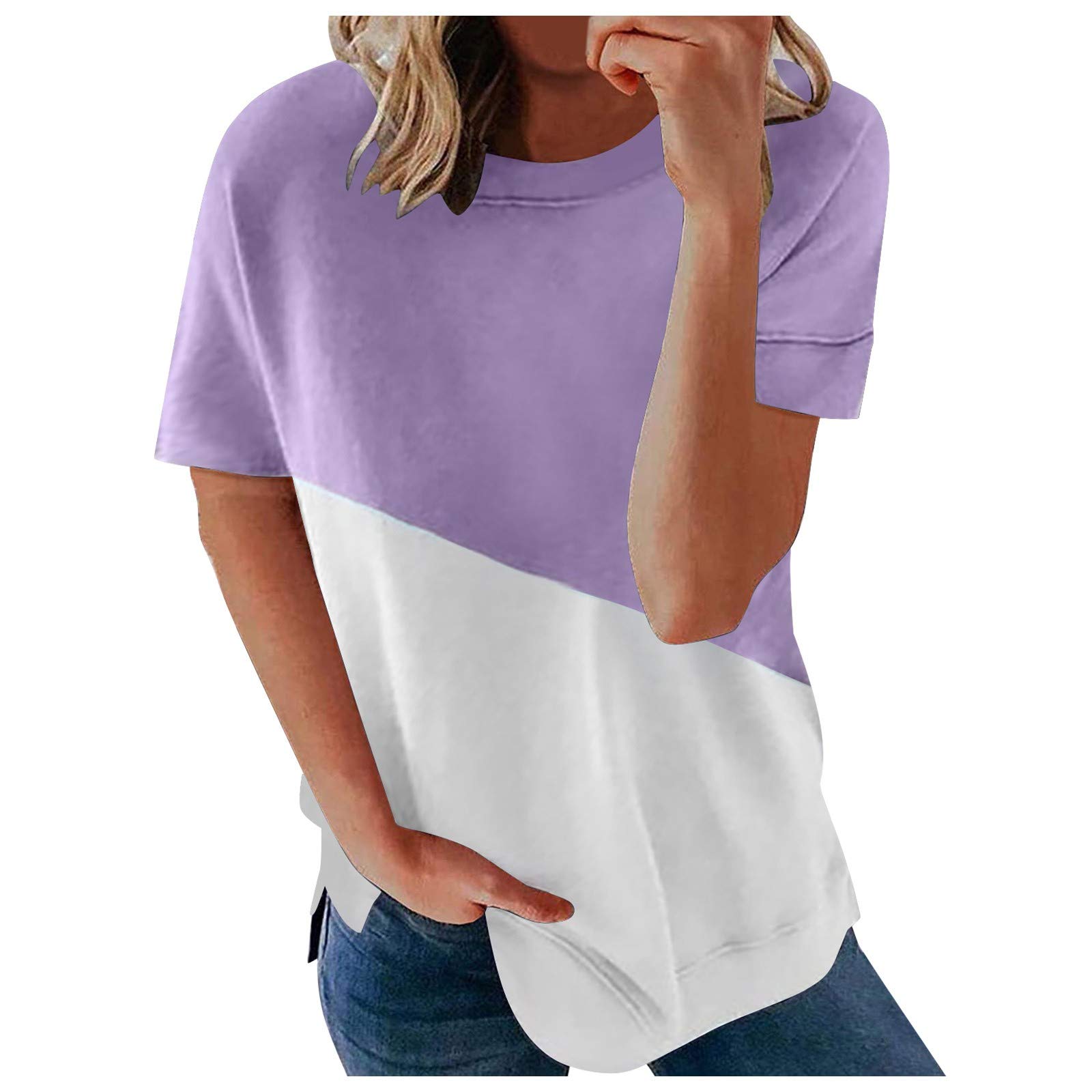 Women's Summer Tops - V Neck Zip Up Short Sleeve Tunic Blouse with Cute Graphic Print | Casual Loose Fit Sexy Tee Shirt for Beach, Vacation & Everyday Wear