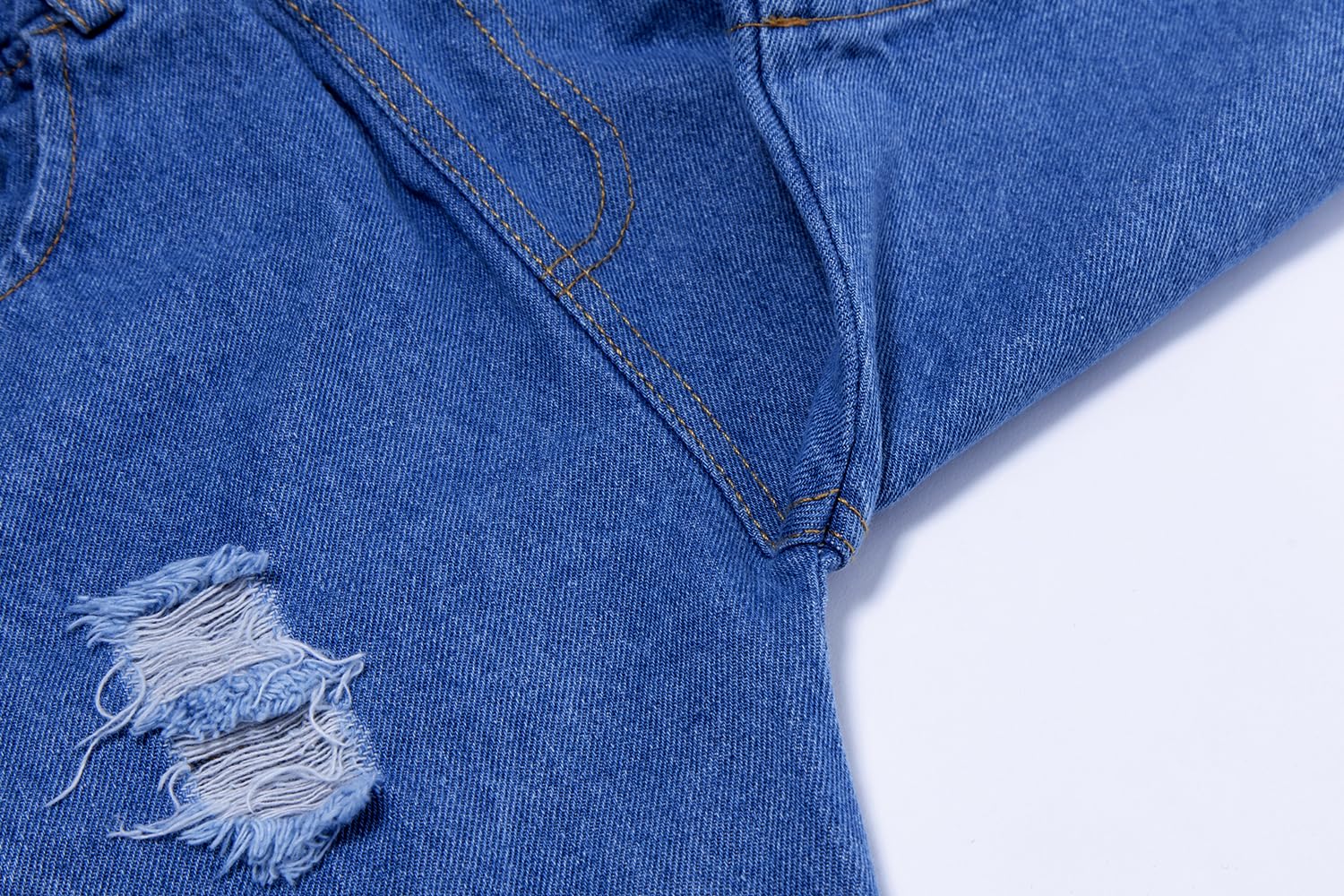 LittleSpring Boys Ripped Denim Shorts - Elastic Waist for Play & Outings