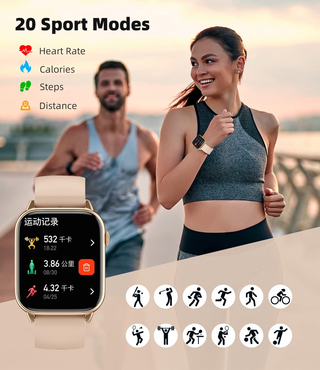 EGQINR Smart Watch with Call Function, 1.68