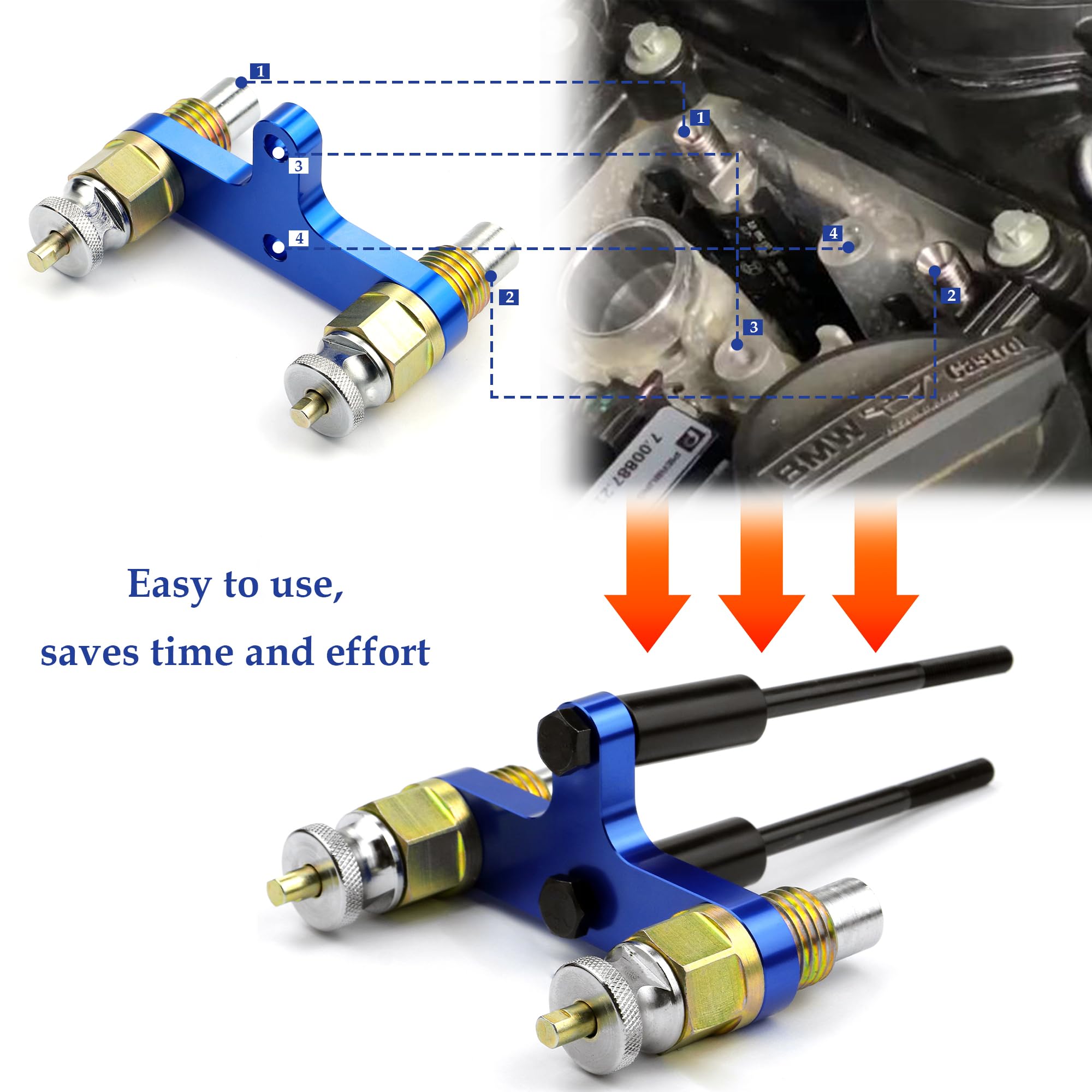 BMW N20 N55 Fuel Injector Removal and Installation Tool Kit - Professional Automotive Engine Timing Repair Tools for DIY & Mechanics - Perfect for BMW 3/4/5 Series, X3/X4/X5/X6 Models