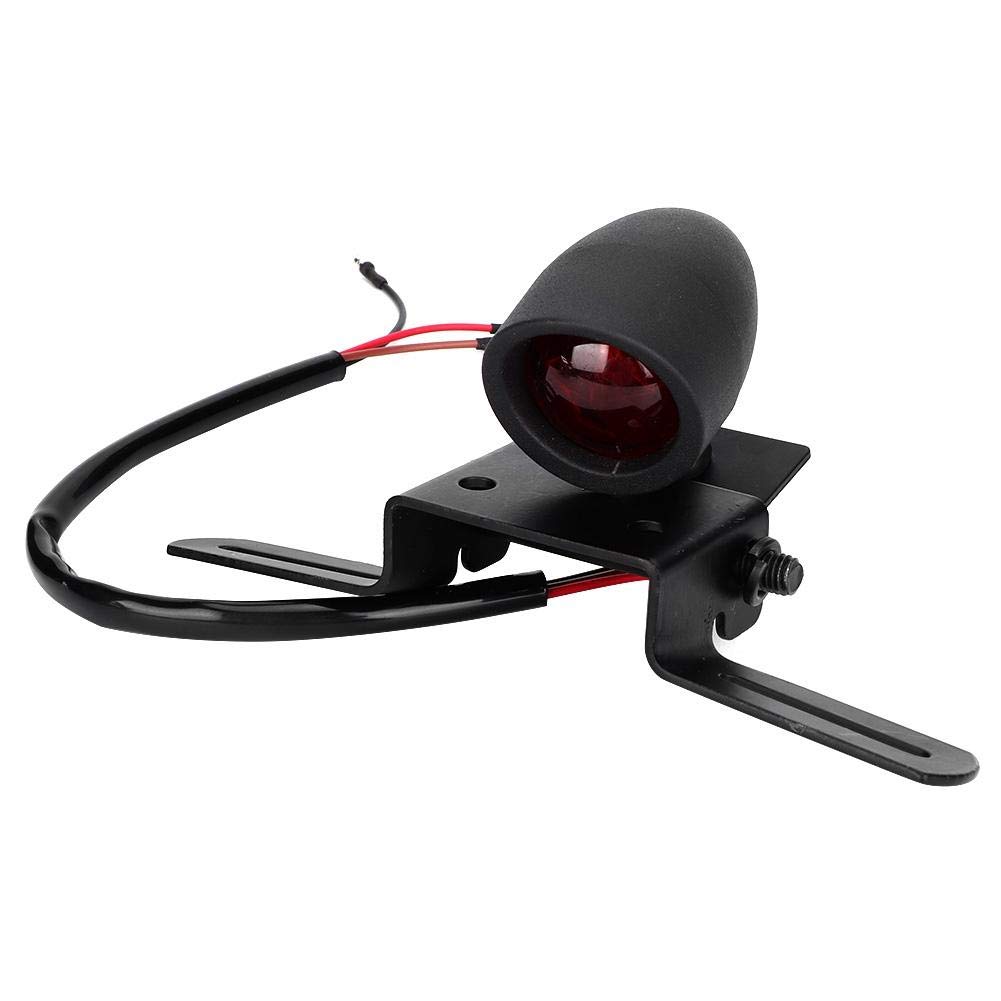 Universal LED Motorcycle Brake Taillight - Black Bullet Style with Bracket for Harley, Honda, Yamaha & More - High Visibility Safety Light for Night Riding & Custom Bike Modifications