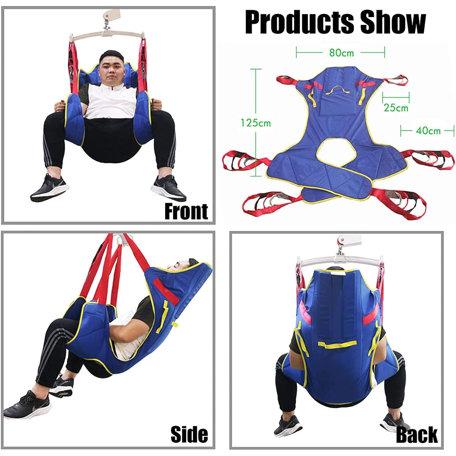 **Deluxe Padded Patient Lift Sling with Head Support & Divided Leg - Heavy Duty Shower & Toileting Sling for Elderly & Disabled (Medium) - Ideal for Safe Transfers, Bathing & Mobility Assistance**