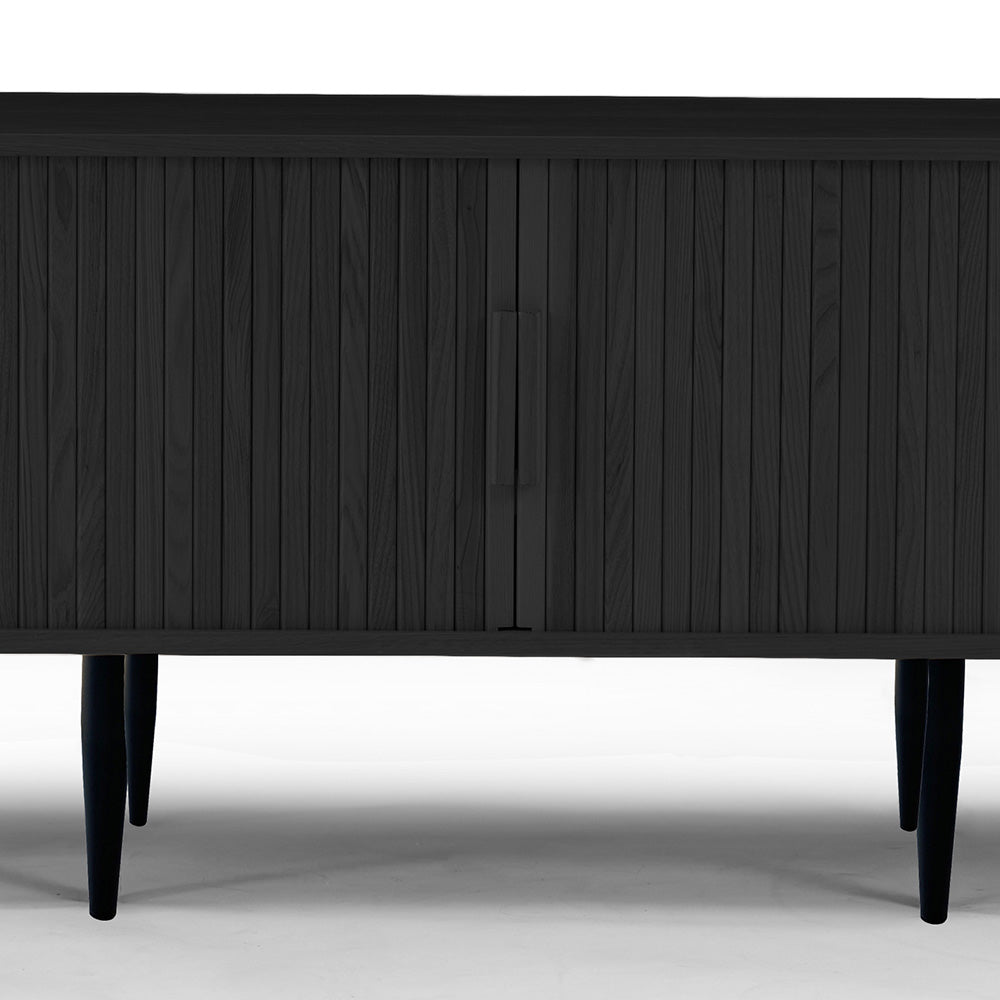 ASTON 200cm Black TV Stand with Storage - Modern Entertainment Center for Living Room, Bedroom & Home Theater