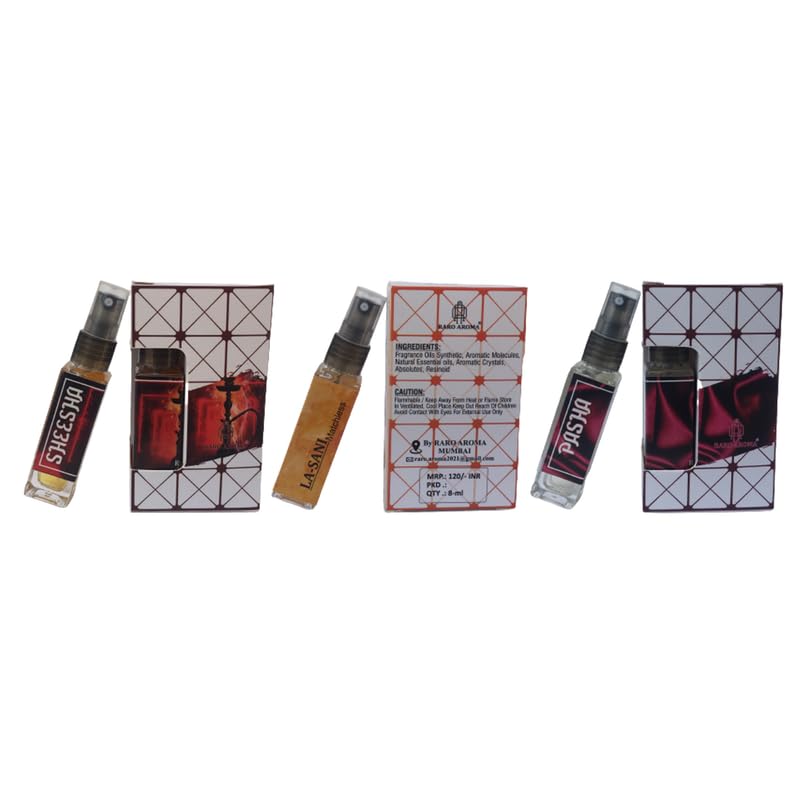 Raro Aroma Premium Luxury Long-Lasting Eau De Parfum Set - Unisex Designer Inspired Fragrance (8ml x 3 Bottles) | Perfect for Travel, Gifts & Everyday Elegance